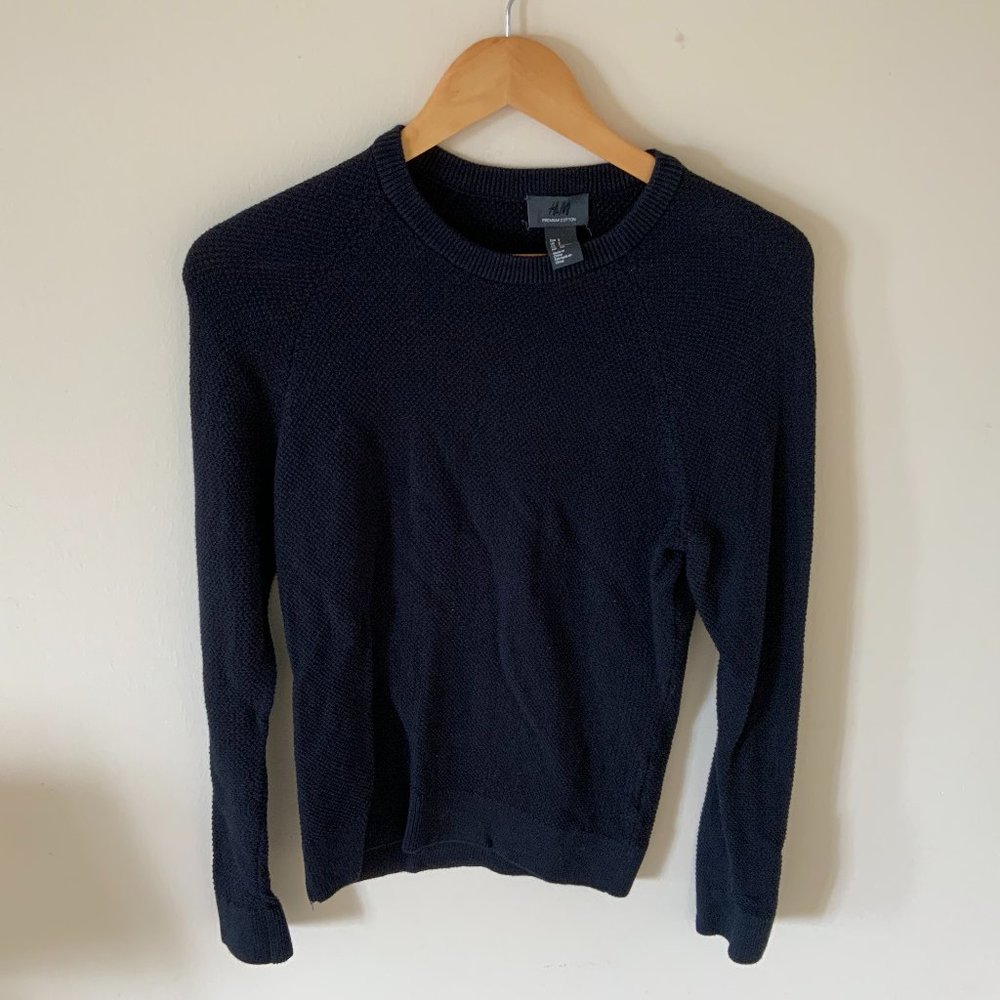 H&M Male Dark Navy Long Sleeve Sweater S